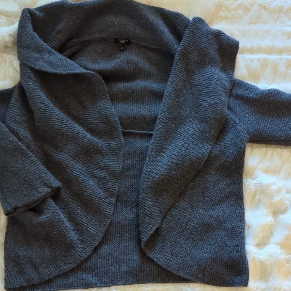 Talbots Charcoal Open Front Cardigan